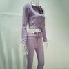 Sweat Suit Crop Top High Waist Breathable No Shrinking Sweat Suit for Fitness