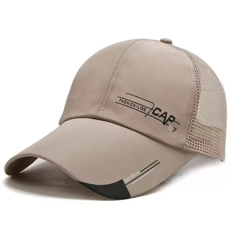 Summer Mesh Breathable Extended Brim Sunshade Baseball Cap Men'S Cap Half Net Big Brim Sunscreen Cap Fishing Cap Mountaineering Cap