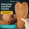 Утолщенные стельки из натуральной кожи, впитывающие влагу, дышащие, дезодорирующие, для мужчин и женщин