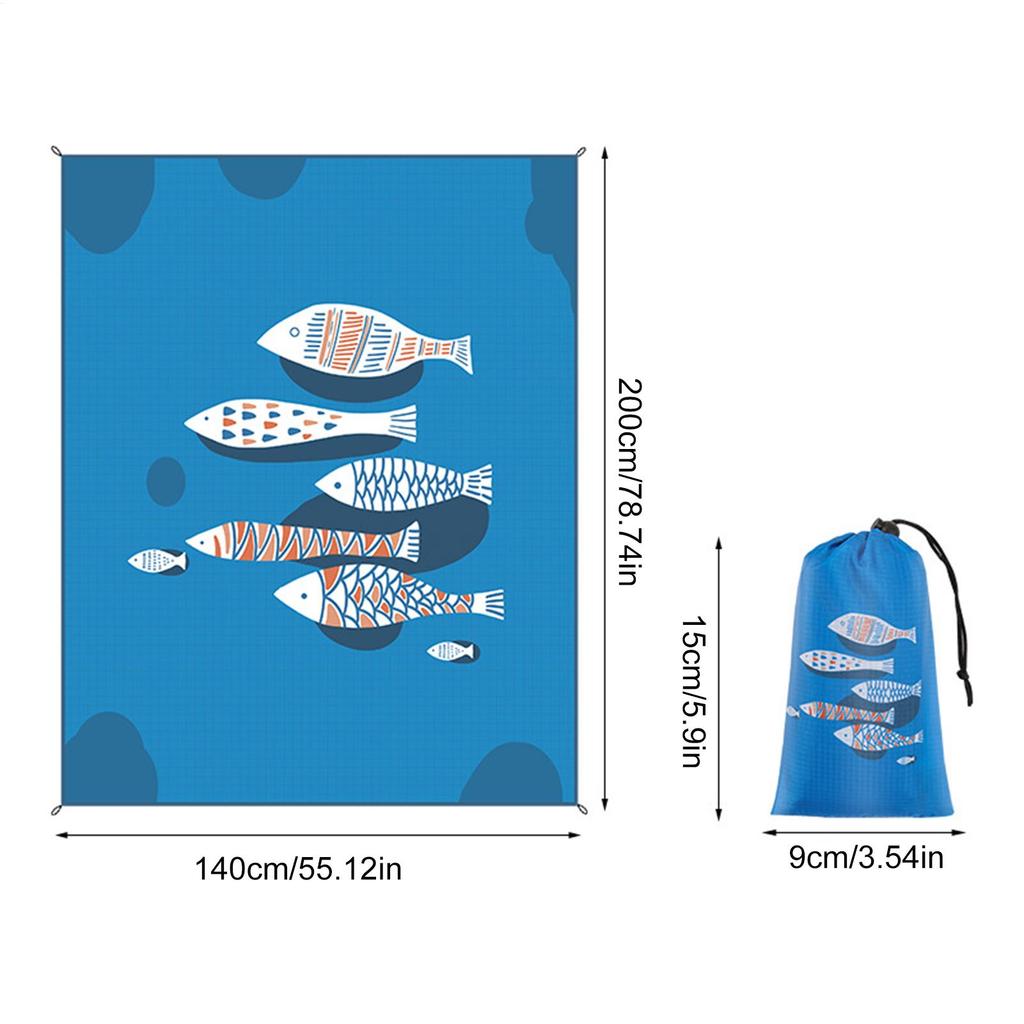 Пикниковое одеяло 1.4x2 м Портативное складное большое пляжное одеяло Водонепроницаемое защита от песка Для улицы Патио Кемпинга Туризма Путешествий Газон