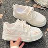 Fashion Concise Breathable Mesh Sports Shoes Women 2025 Beige Lace Up Lightweight Sneakers Woman Non Slip Platform Casual Shoes Mujer