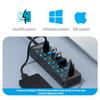 KEBIDUMEI USB-хаб на 7 портов USB 3.0, разветвитель 5 Гбит/с с индивидуальными переключателями, адаптер питания для ноутбука, расширитель USB-портов, USB-C док-станция