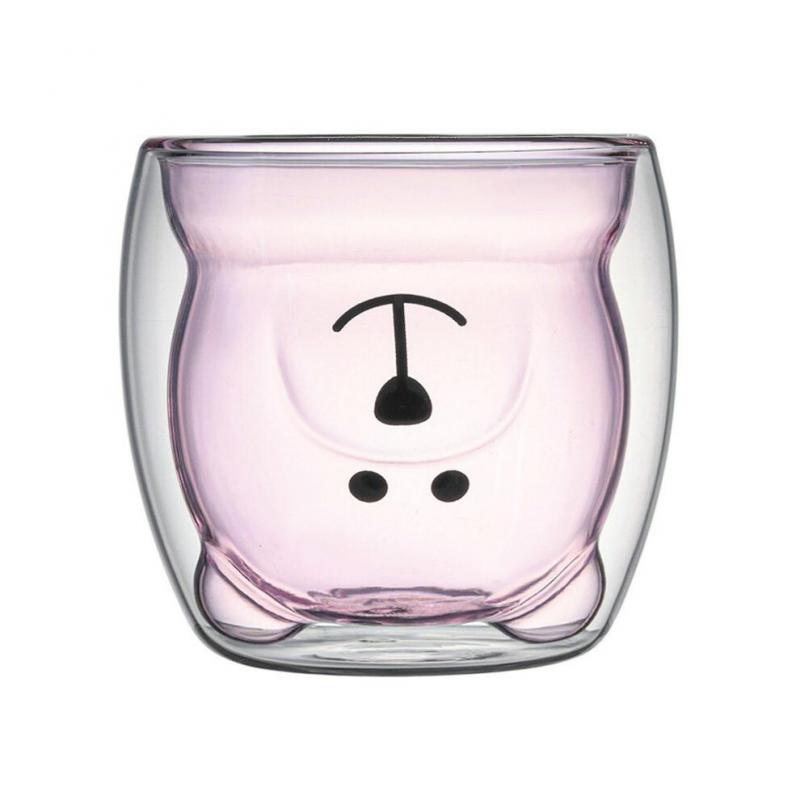 Cartoon Double Layer High Borosilicate Glass Bear Cup Insulated Coffee Macchiato Drink Cup