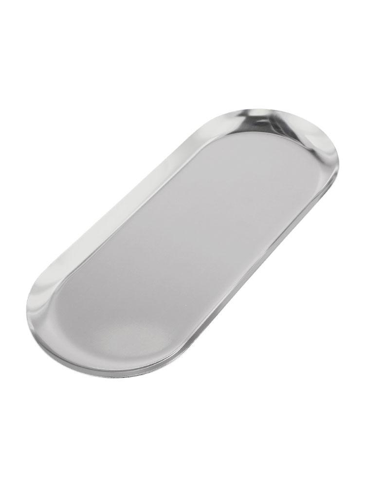 Practical Oval Stainless Steel Tray Perfect for Serving Snacks or Drinks