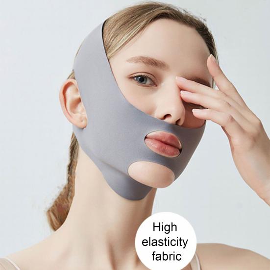 V-образная подтягивающая защитная маска для лица из дышащей ткани Ice Silk, регулируемый ремешок, контурная маска для удаления двойного подбородка, формованная 3D-защитная маска для лица