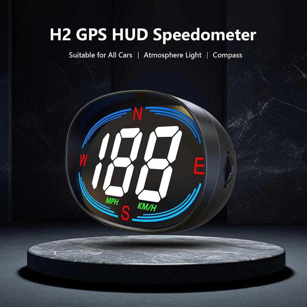 H2 GPS Спидометр Цифровой Спидометр GPS HUD Универсальный Для Всех Автомобилей Head Up Display Скорость Автомобиля Компас MPH KMH Измеритель Скорости Plug And Play