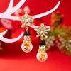 Snowflake Christmas Earrings Rhinestone Xmas Dangle Earrings Snowman Earrings  New Year Ear Gift
