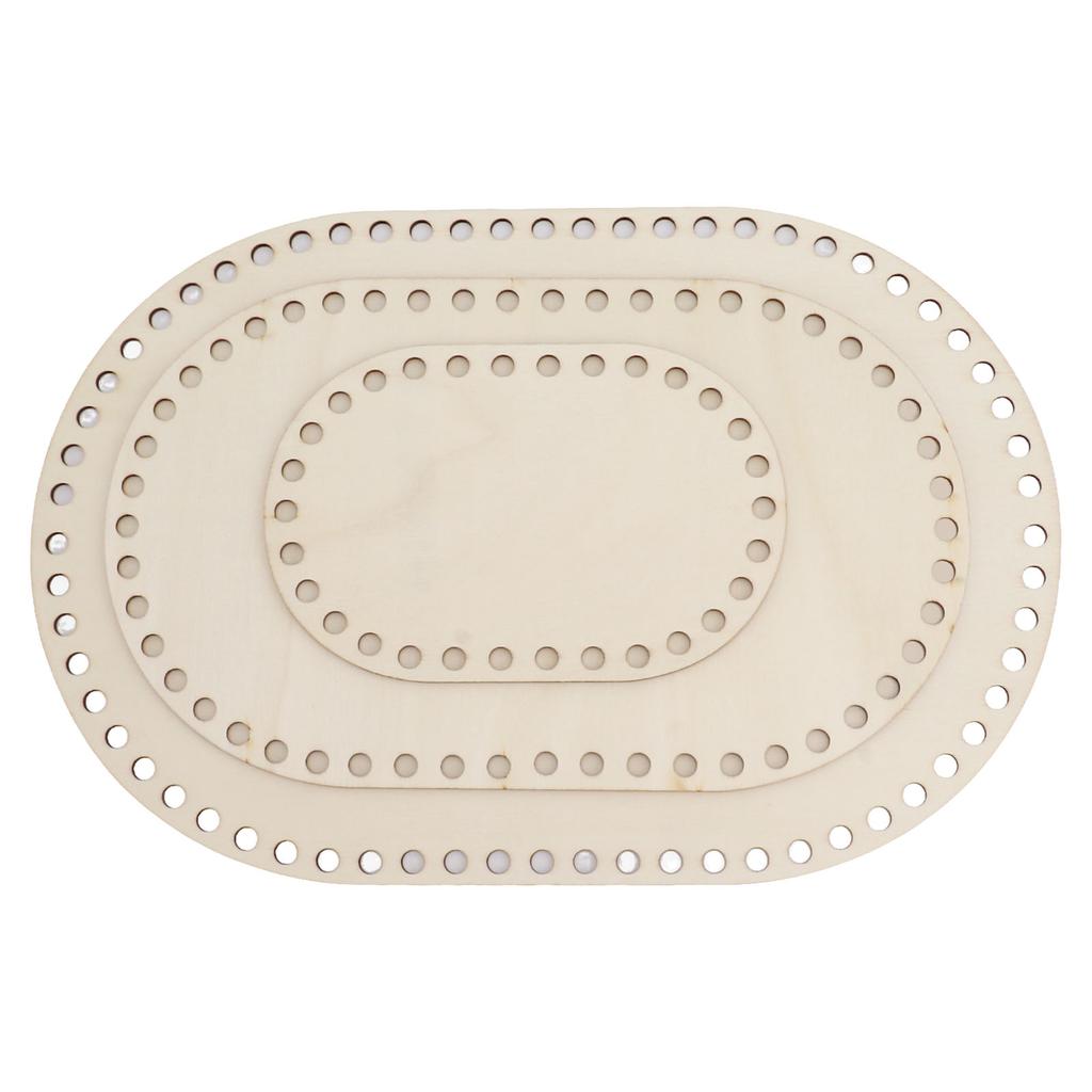 3 шт. Деревянная корзина с дном овальной формы, пустая сплошная корзина для вязания крючком, деревянная основа для принадлежностей для плетения корзин своими руками