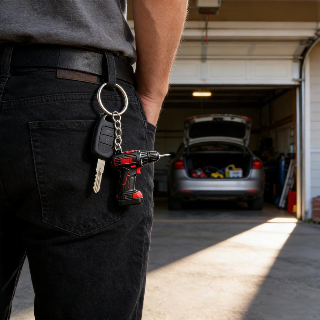 Брелок для ключей в виде электродрели: Маленький и удобный инструмент на каждый день.