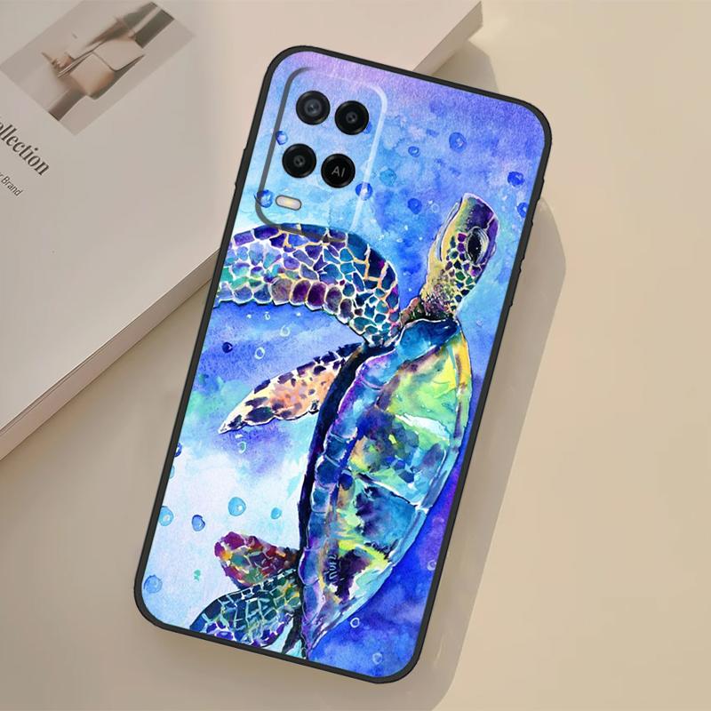 Чехол 'Морская Черепаха Бирюзовый Океанская Жизнь' для Oppo A76 A96 A16 A17 A18 A60 A80 A40 A38 A58 A78 A98 A94 A74 A54 A15 A57 A77 A5 Pro