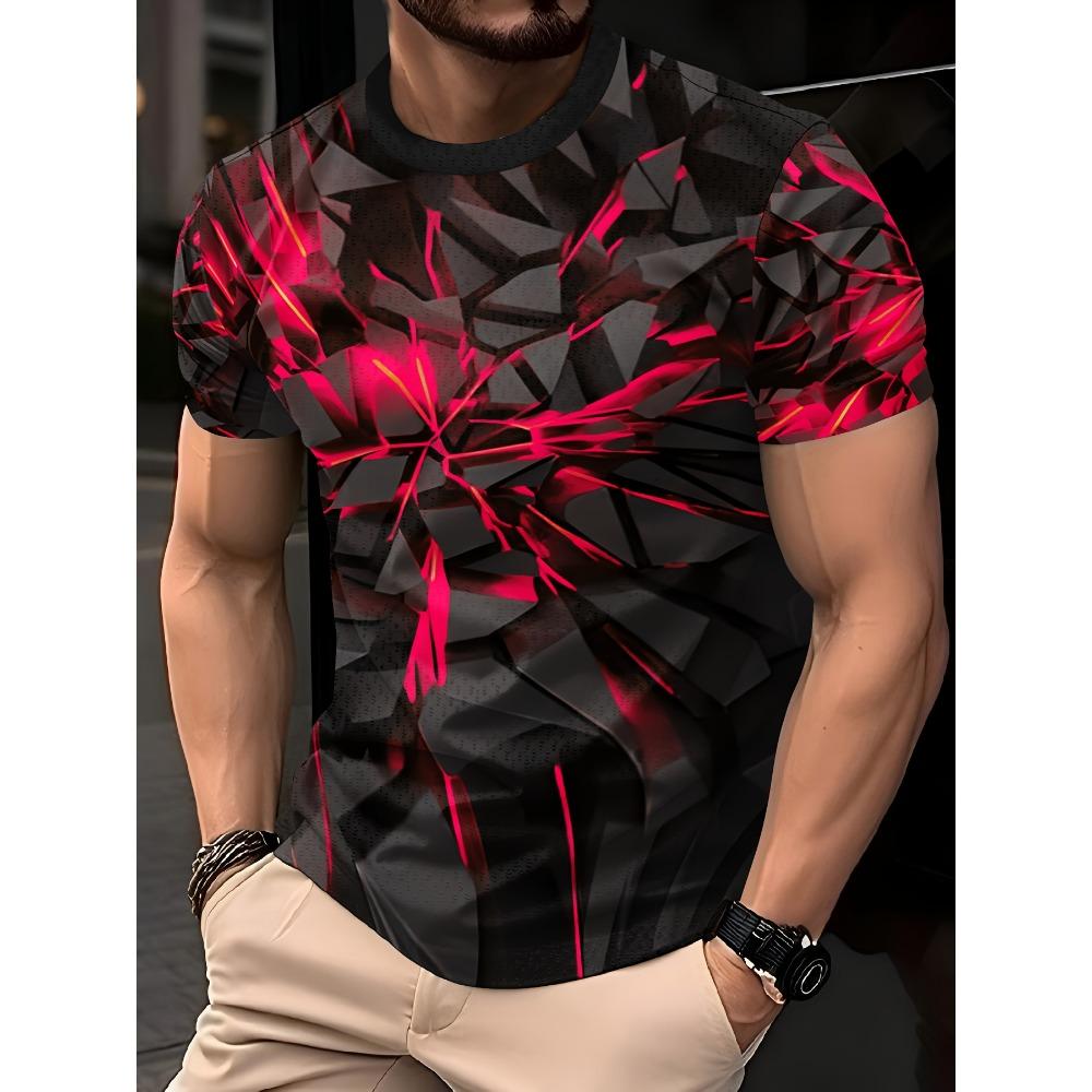 European and American Style Men's Designer T-shirt | High Profile Street Print, Perfect for Fashionable Casual and Fitness Styling