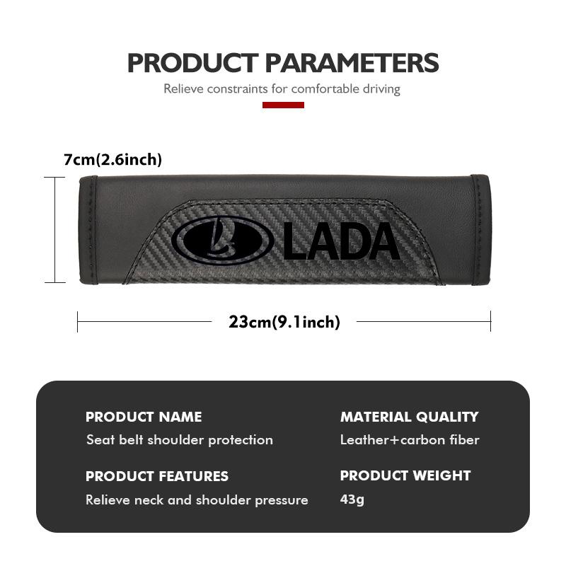 Car Seat Belt Cover Shoulder Cushion Adjustable Accessories For Lada Xray Sedan Sport Granta Priora Kalina Vesta Samara PP27