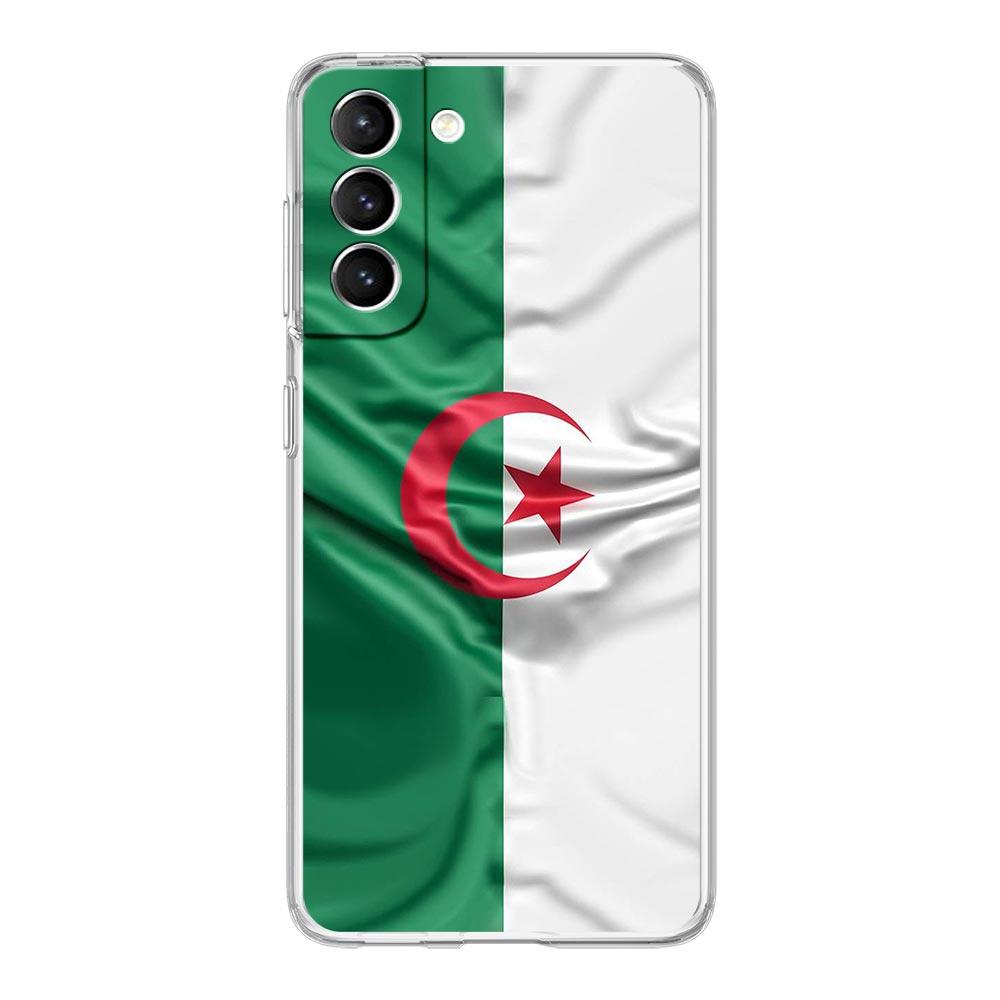 Чехол для телефона Samsung Galaxy S24 Plus S23 S22 S21 S20 FE Ultra 5G S10 S10E S9 Мягкий прозрачный силиконовый чехол Алжирский флаг