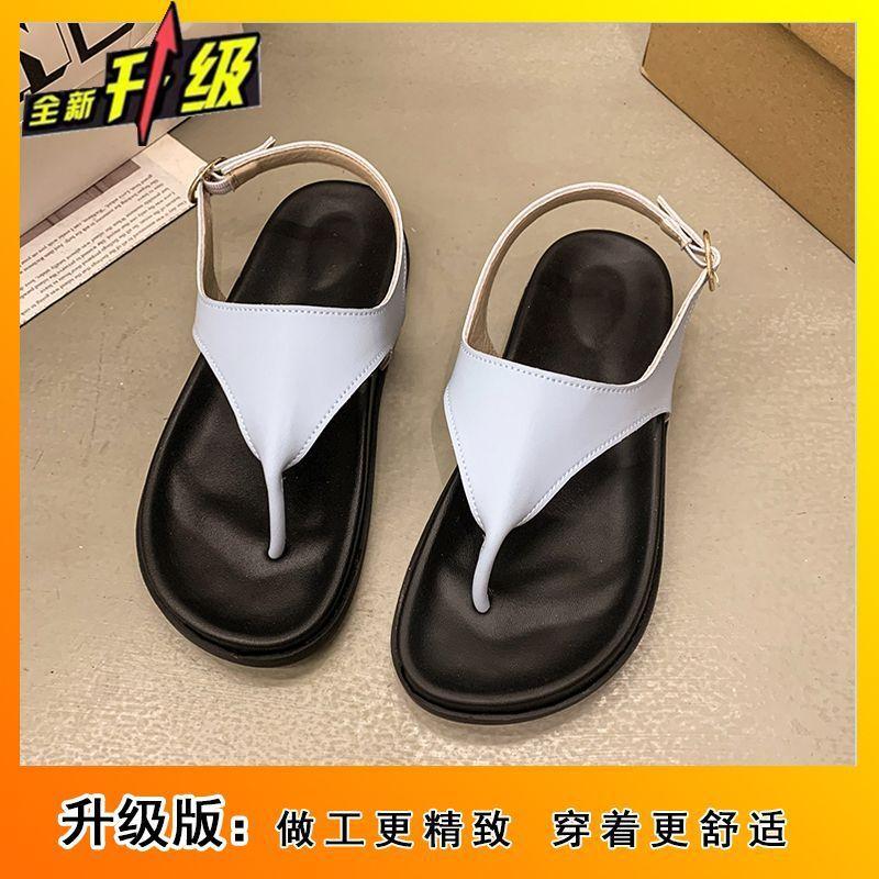 Toe Slippers Women's Outer Wear 2025 Summer New Niche Design Flip-flops Women's Versatile Flat-bottomed Beach Sandals Women