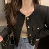Женская винтажная верхняя одежда на пуговицах, с длинным рукавом, элегантные короткие пальто, модный кардиган, весна-осень