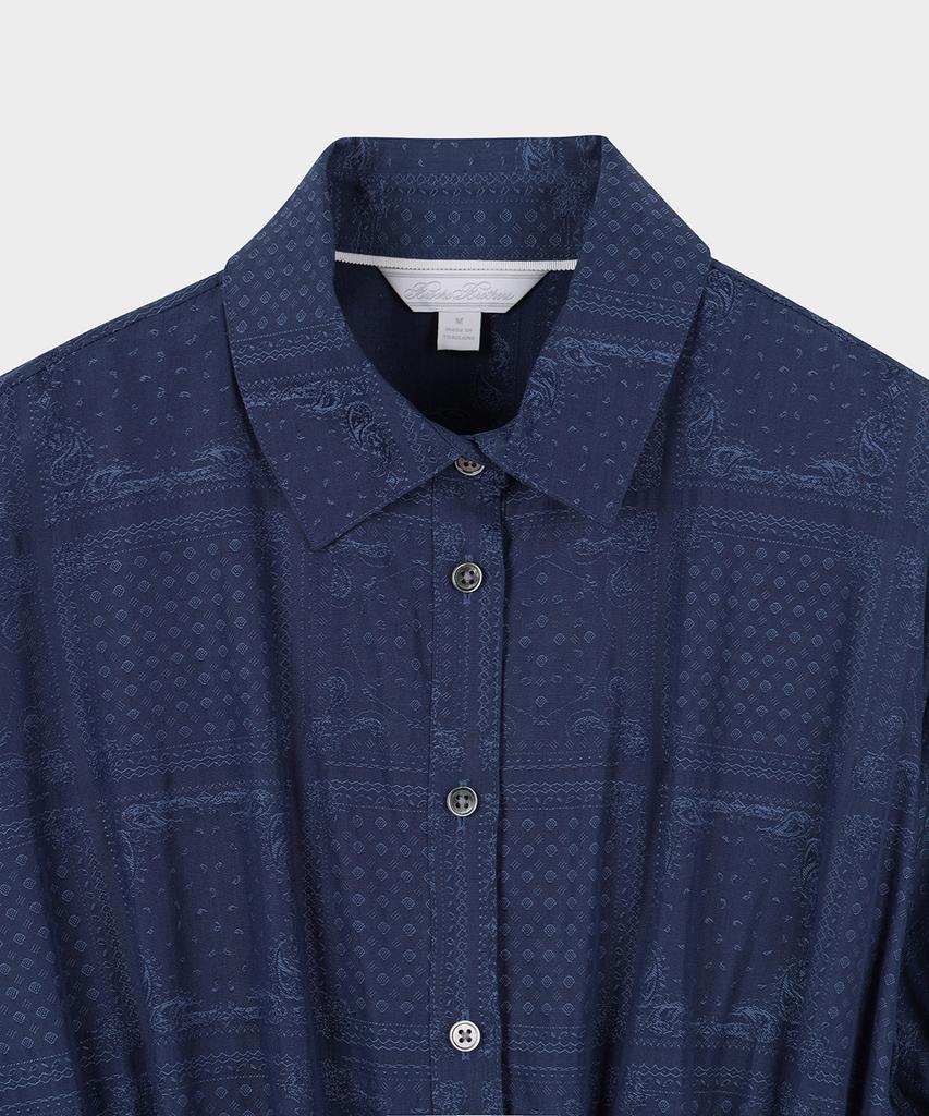 Brooks Brothers [Women'S] Cotton Paisley Short Sleeve Shirt Dress (Blue) (Bbdzwm8156Mfm)