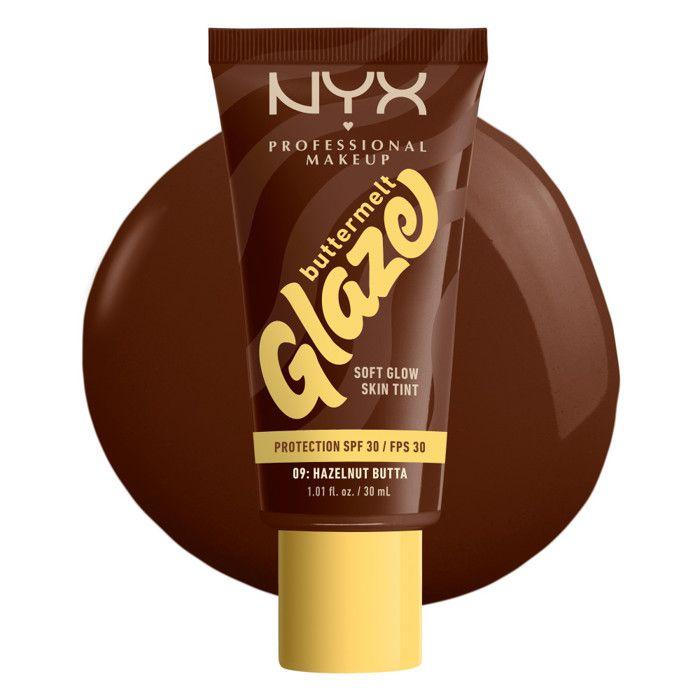 NYX Professional Makeup Бальзам-тинт Buttermelt Glaze Tint, Тональная основа SPF30 до 12 часов стойкости, Hazelnut Butta