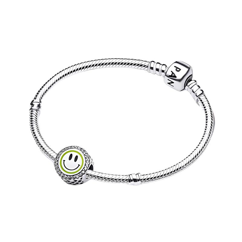 Pandora China Limited Edition Shining Smiling Girl Heart Set 925 Silver Bracelet Women's Silver ZT2137