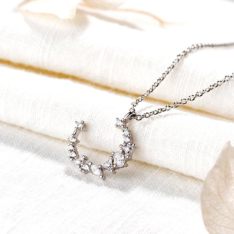 Темпераментный бриллиант-вспышка Неправильная цепочка-колье в виде полумесяца на ключицу с подарком для новой девушки из Южной Кореи Чокер женский