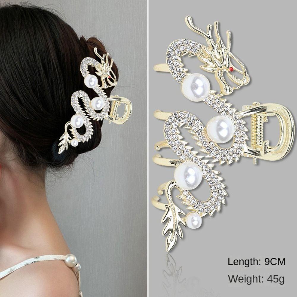 Синий дракон Синий дракон шпилька для волос Простая мода с жемчугом для женщин