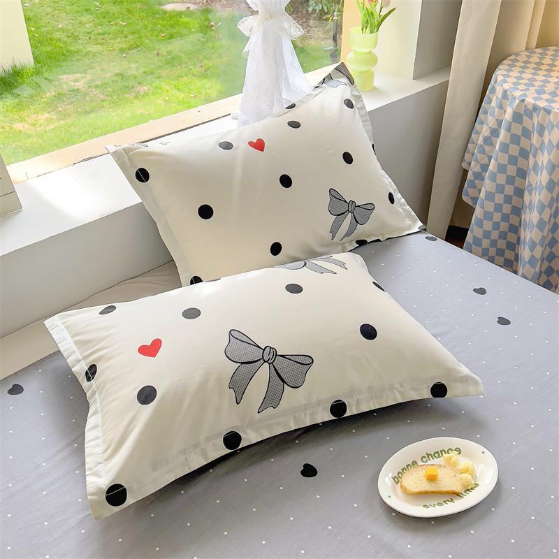 100% Cotton Twill Pillowcase Set - 2 Pieces, 48x74cm, Suitable for Single Student Dormitory.