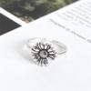 foxanry Minimalist Sunflower Rings for Women Couples Engagement Jewelry New Terndy Party Accessories Gift