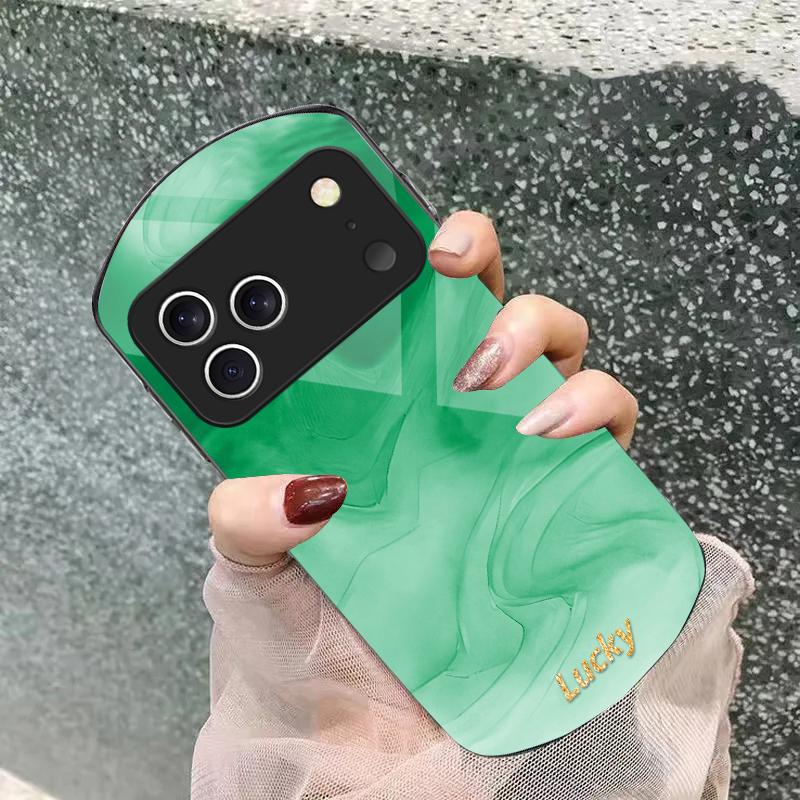 Смычковая тушь синий оттенок Для iPhone 17 16 15 14 Pro 13 Plus 12 mini 11 Pro Max XR X S 7 8 Эллиптический чехол из закаленного стекла для телефона