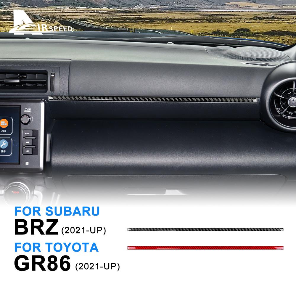 Настоящее углеродное волокно для Subaru BRZ Toyota GR86 2022 2023, внутренняя отделка автомобиля, второй пилот, центральная полоса управления, наклейки, аксессуары