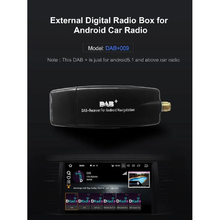 Автомобильная цифровая радиостанция DAB+ USB-интерфейс Автомобильная коробка DAB+ Портативный автомобильный радиоприемник с антенной для автомагнитол на Android 5.1 и выше