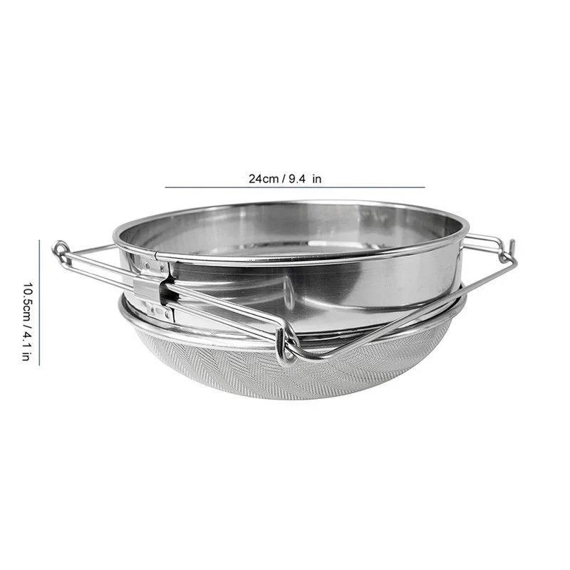 1 шт. Сито для меда из нержавеющей стали, двойное сито, пчеловодческое оборудование, набор фильтров, контейнер для меда LS