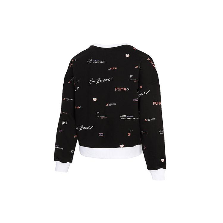 Puma Повседневный спортивный свитер с круглым вырезом, женский свитшот, черный 531280-01