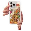 Новый Shuncaishen подходит для чехла для мобильного телефона Apple 16Promax 15promax с мелкими отверстиями, противоударный, золотой, с жидким песком.