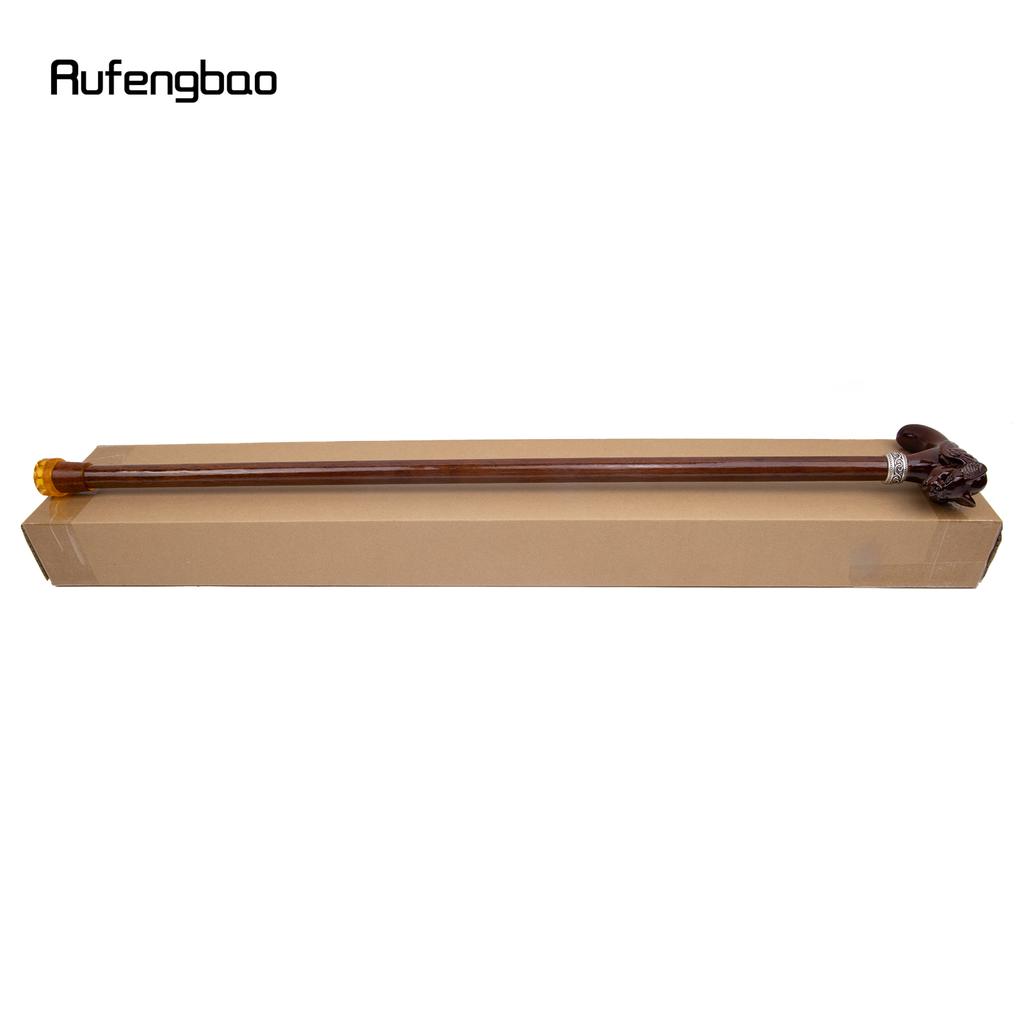 Red Wood Bat Head Wooden Fashion Walking Stick Decorative Cospaly Cane Halloween Mace Crutch Wand Crosier 93cm