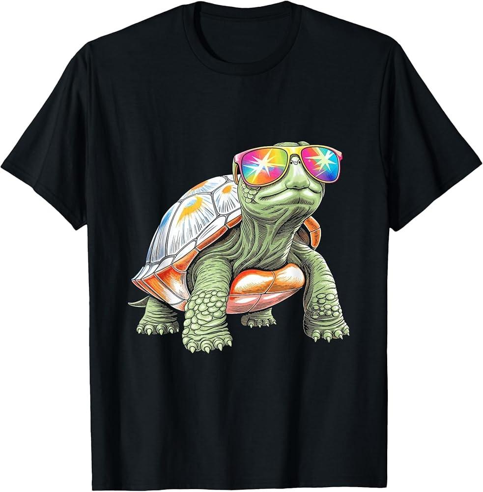 Cool Turtle Sunglasses Funny Turtle Art Turtle Lover T-Shirt