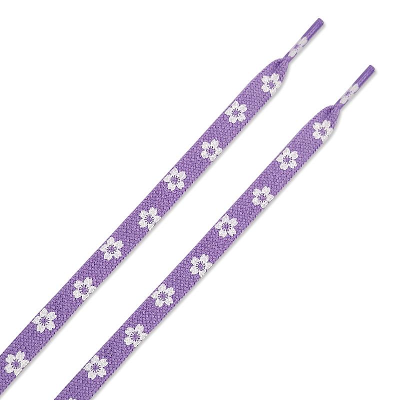 New Shoelaces for Sneakers Flat Printed Cherry Blossoms Shoe Laces High-top Canvas Shoelace For AF1 Woman Man Sport Shoe Strings