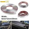 6/12/20mm Car Chrome Trim Piece Strips Headlight Taillight Cover Door Window Body Decorative Strip Moulding Interior