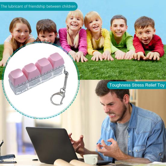 Механическая клавиатура Фиджет брелок Снятие стресса Тревога Портативный Дорожный Тихий Детский