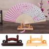 Retro Style Folding Fan Stand Smooth Edge High Stability Wooden Fan Frame