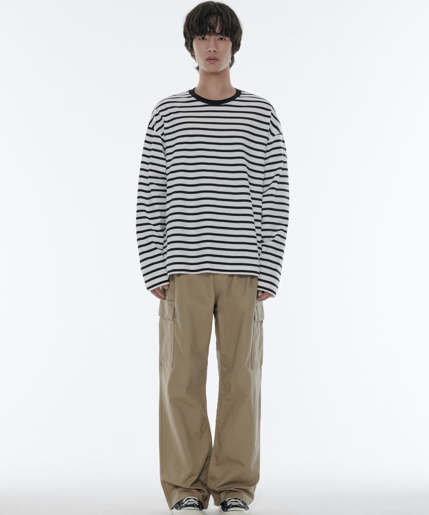 MUSINSA STANDARD One-Pleat Wide Cargo Pants [Beige]