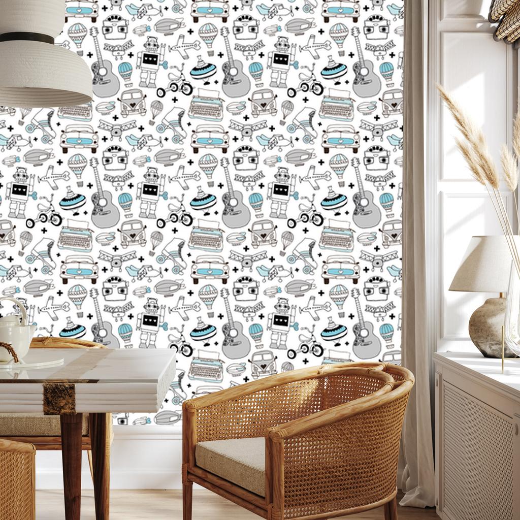 Vintage Toys Wallpaper for Living Room and Bedroom 50x1000