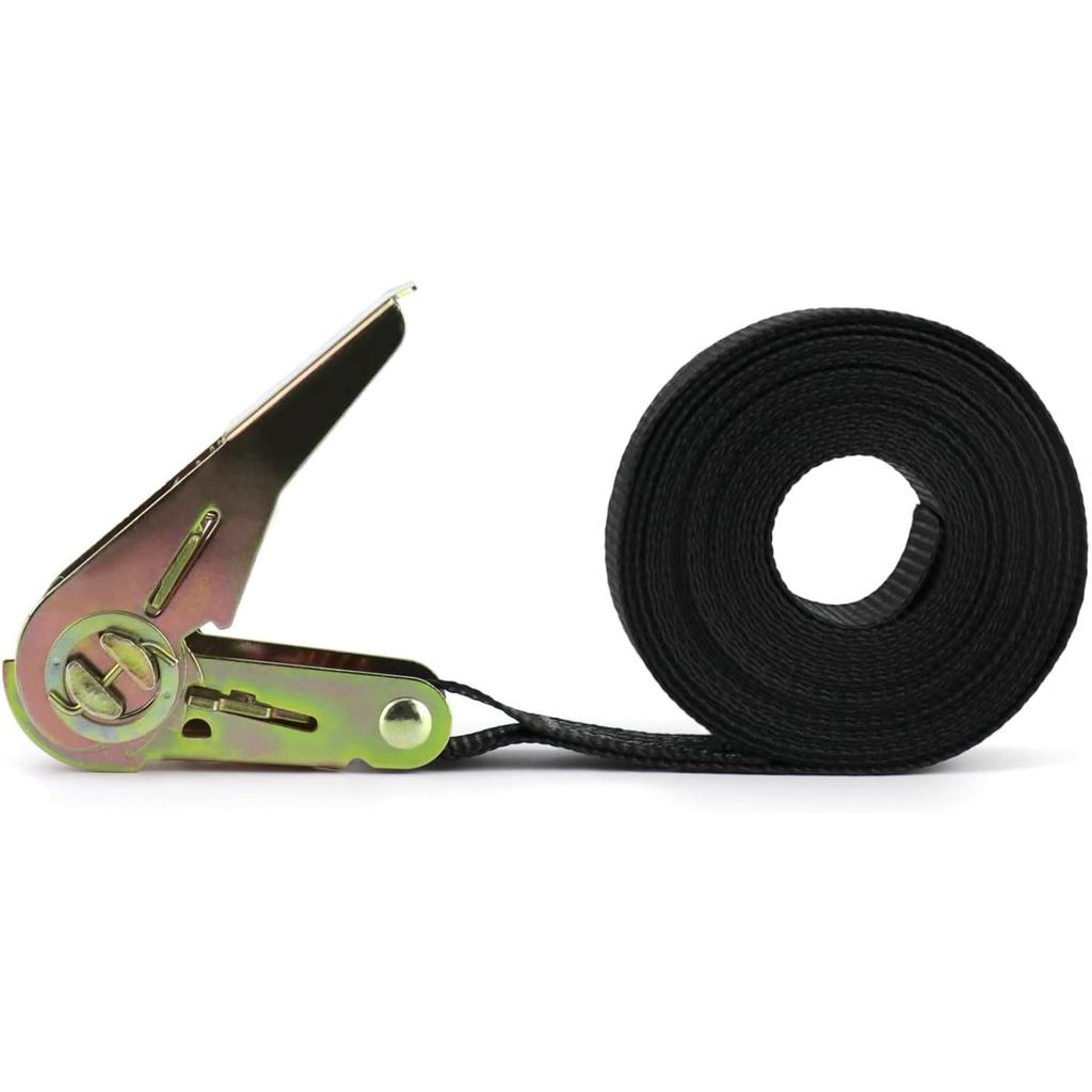 2 Piece Ratchet Tie Down Straps, Heavy Duty Tensioning Straps, 6M x 25mm, for Motorcycle, Car, Trailer, Home