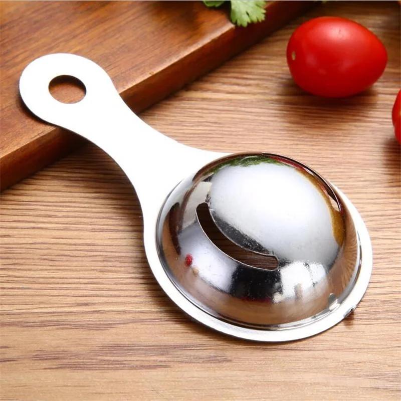 Egg Separator Egg Yolk White Filter Food Grade Eggs Divider Stainless Steel Sieve Kitchen Gadget Baker Tool Egg Extractor