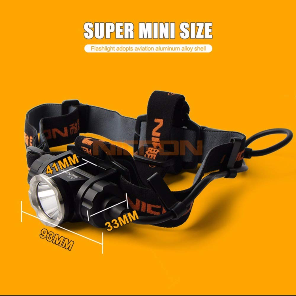 NICRON 900 5 Brightness Durable 900 5 Brightness Durable Uses CREE LEDs from the High-Brightness Headlight, H30, Lumens, Levels, Rechargeable,