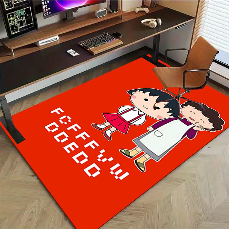 1pc Chibi Maruko Chan Adventures Carpet for Playroom Bedroom Living Room Sofa Home Decor,kids Game Area Rug Non-slip Floor Mat Y72816