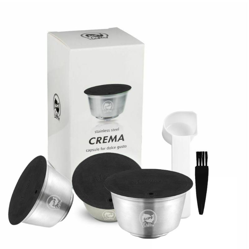 i Cafilas [HR-104] Многоразовые капсулы для кофе, фильтры для кофе, чашки для приготовления крема из нержавеющей стали, тамперный зажим для машины Dolce Gusto LUMIO EDG, Mini Me