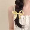 Girl Hairpin Pearlescent Luster Bowknot Decor Non-Slip Design Bangs Side Half-Tied Hair Clip Hair Accessories