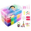 Large 12,500-Piece Rainbow Rubber Band Loom Set - DIY Three-Layer Weaving Tool for Children's Educational Bracelet Crafting