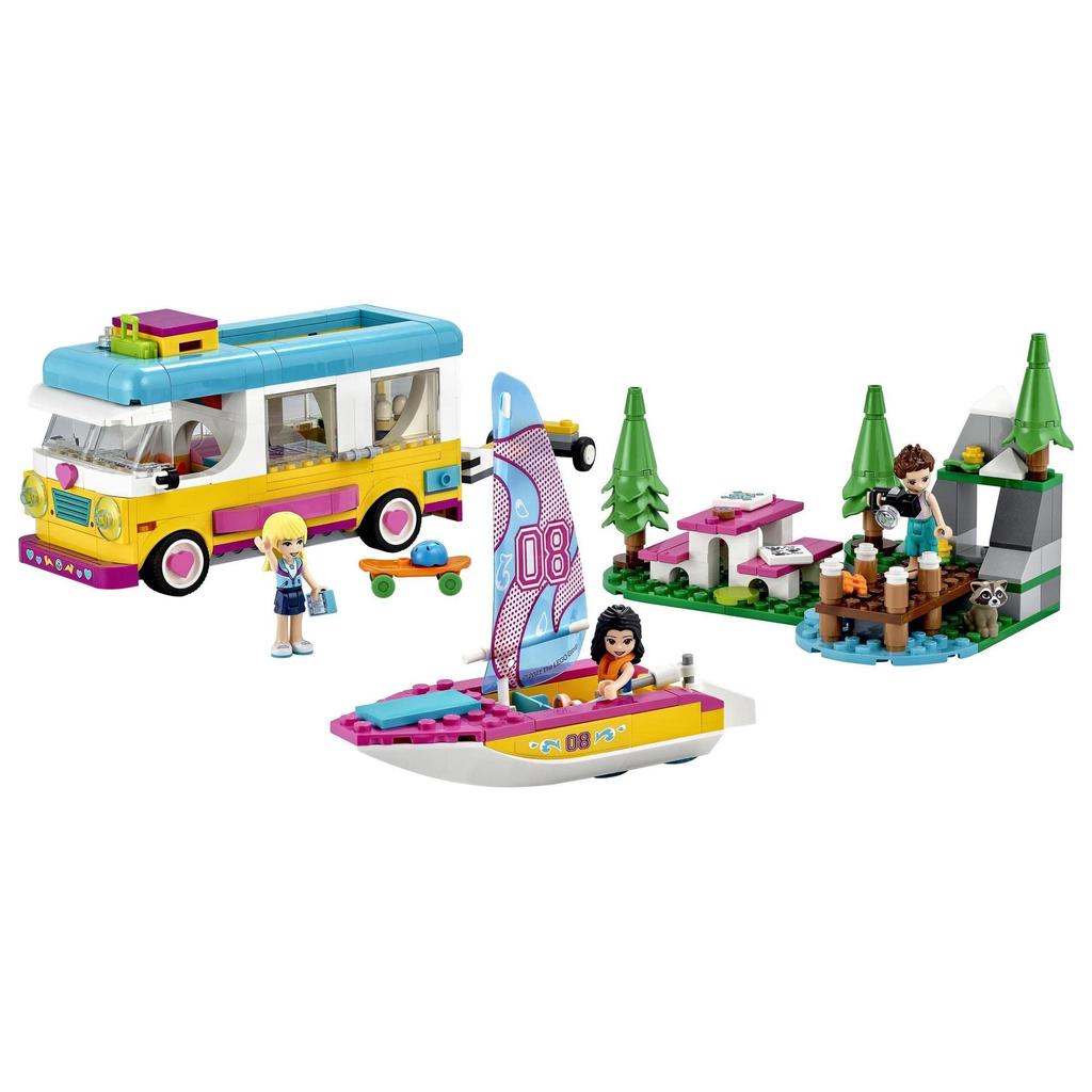 LEGO Friends Camper и Boat Camper и 41681 Toy Doll Doll Boat Vehicle Vehicle Девочки от 7 лет и старше (Лесная лодка)