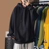 Men Fall Winter Hoodie with Big Front Pocket Solid Color Drawstring Long Sleeves Hooded Elastic Cuff And Hem Thin Daily Wear Casual Sport Top