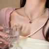 Кристаллическое сердце ожерелье кристаллическое сердце многослойная блестящая цепь Y2K ключичная цепь женщины девушки